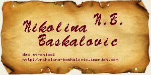 Nikolina Baškalović vizit kartica
